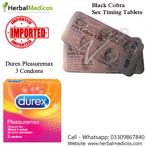 durex pleasuremax condoms and black cobra tablets
