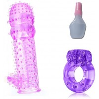 Crystal Condom with Ring Vibrator Lubricant Inside