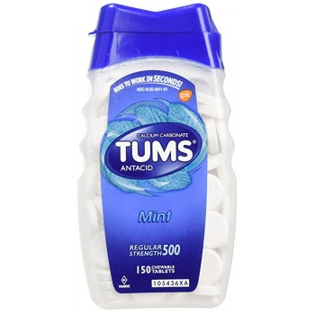TUMS Antacid, Regular Strength Chewable Tablets, Mint 150