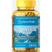 Cod Liver Oil 1000 mg 120 Softgels