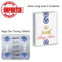Pack of 1 Vega Tablets and Amor Long Love Condoms