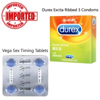 Pack of 2 Vega Tablets and Duex Excita Condoms